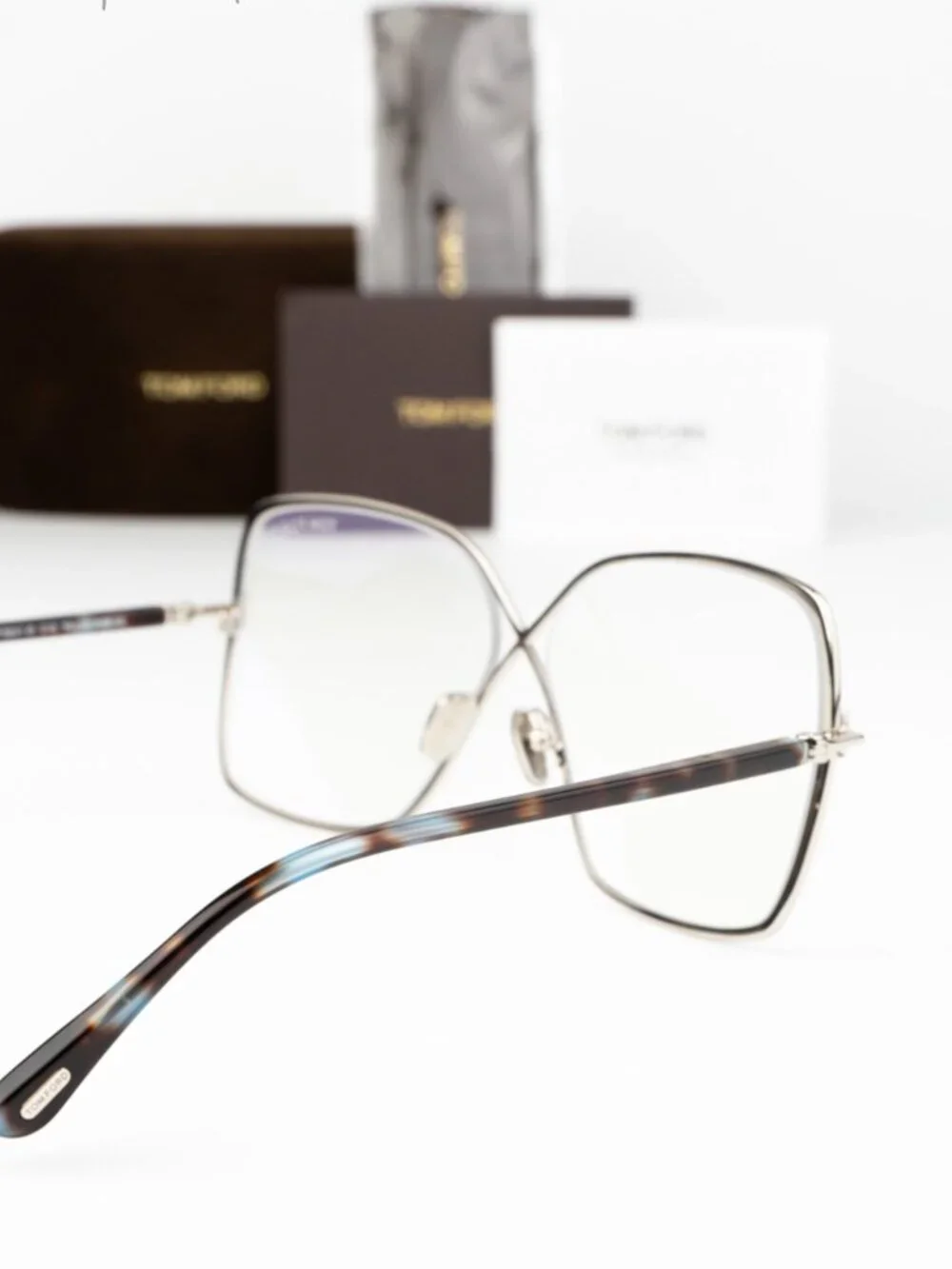Tom Ford Women Eyeglasses Palladium Butterfly FT5841-B 016 NEW AUTHENTIC